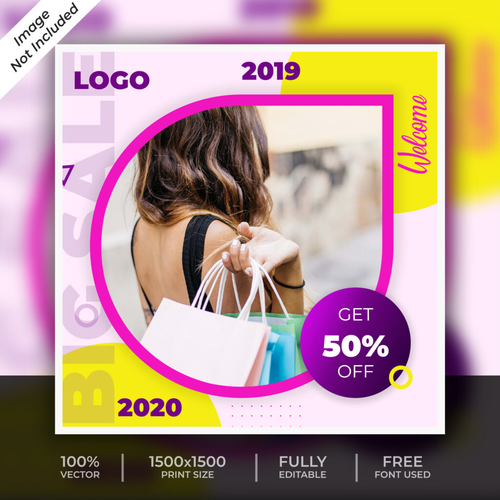 Free fashion social post template PSD | Social-Template