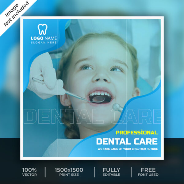 Dental care post template PSD | Social-Template