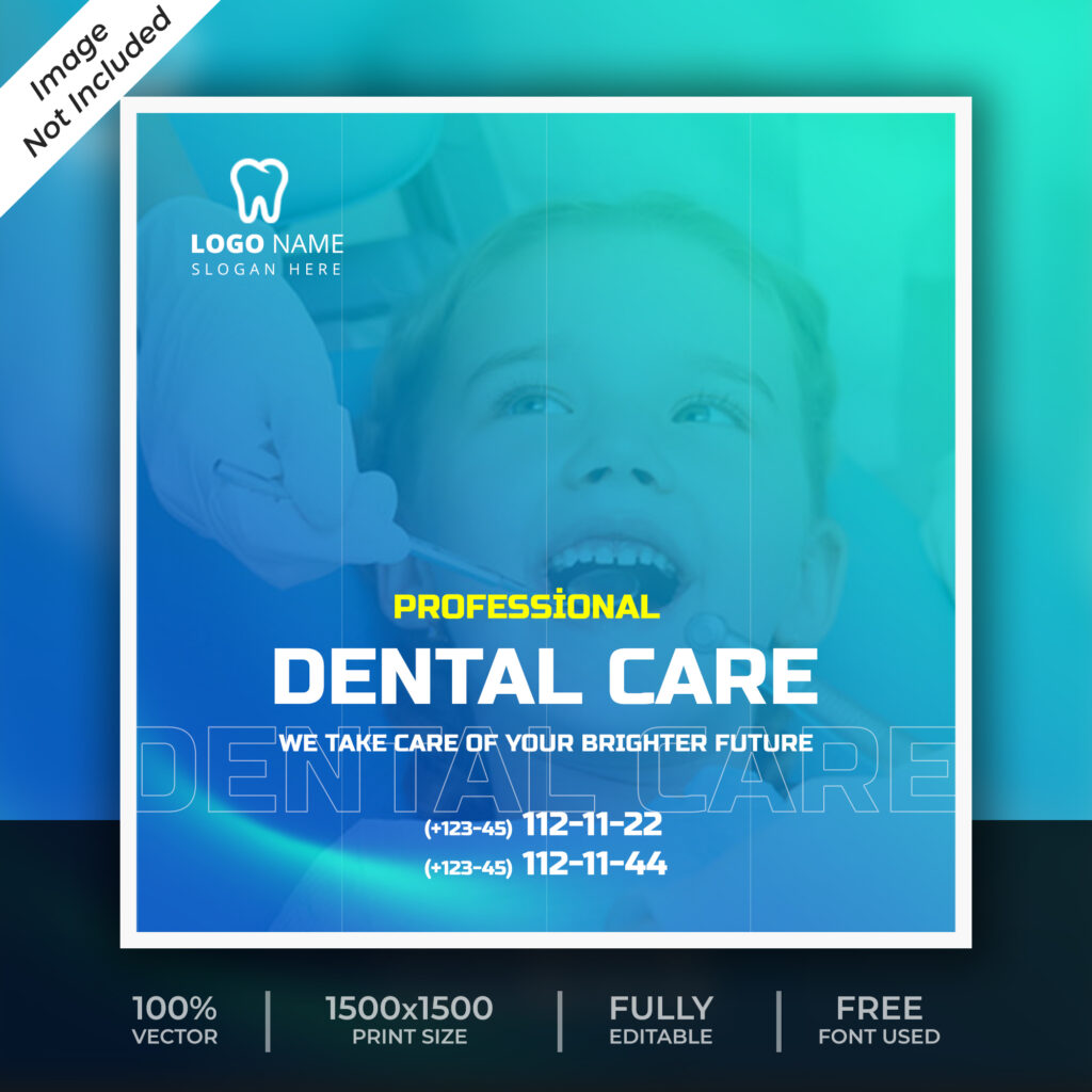 Dental care post template PSD | Social-Template