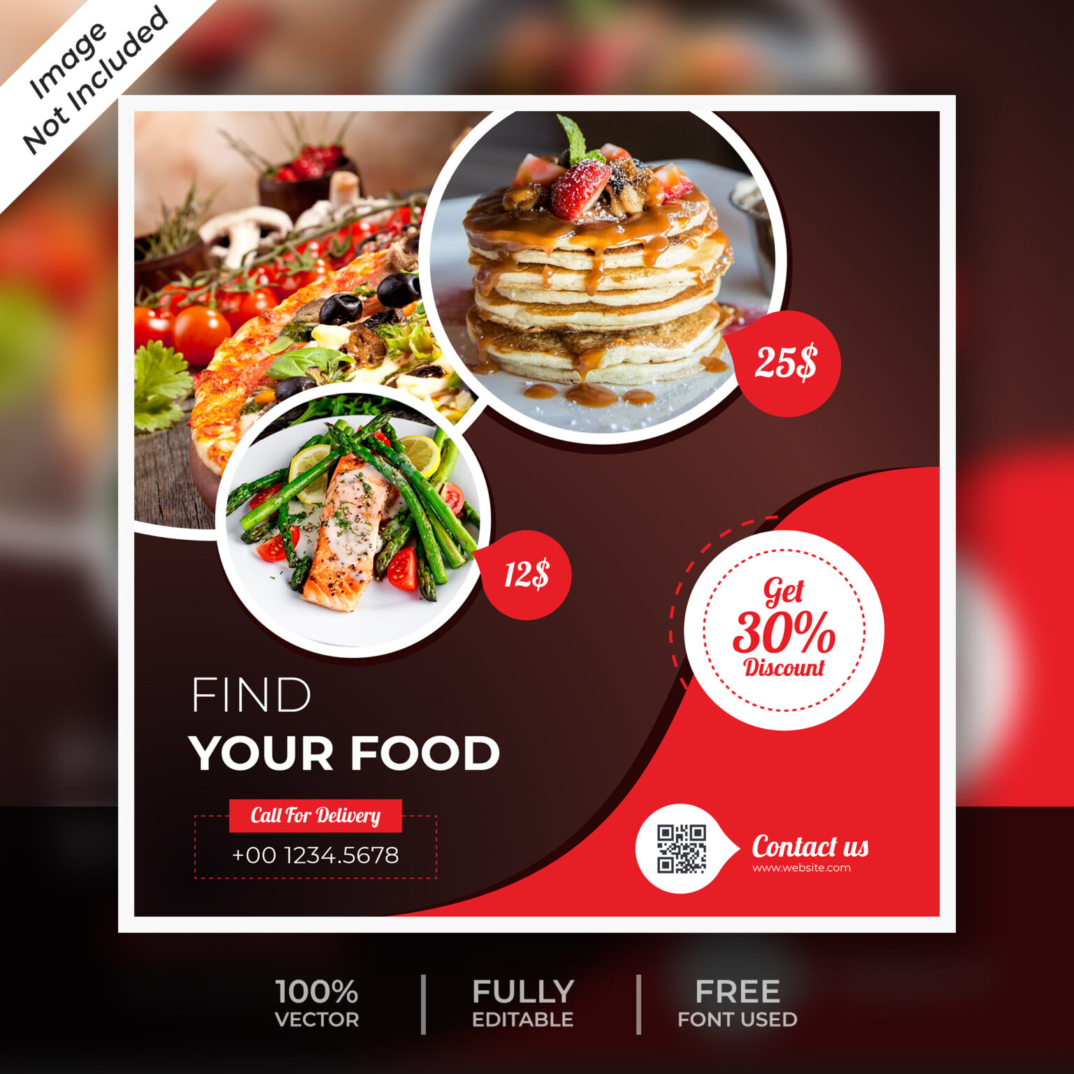 free-food-post-template-social-template