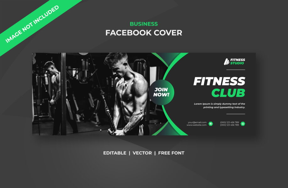 Fitness & GYM Facebook Cover Banner Design Template Free