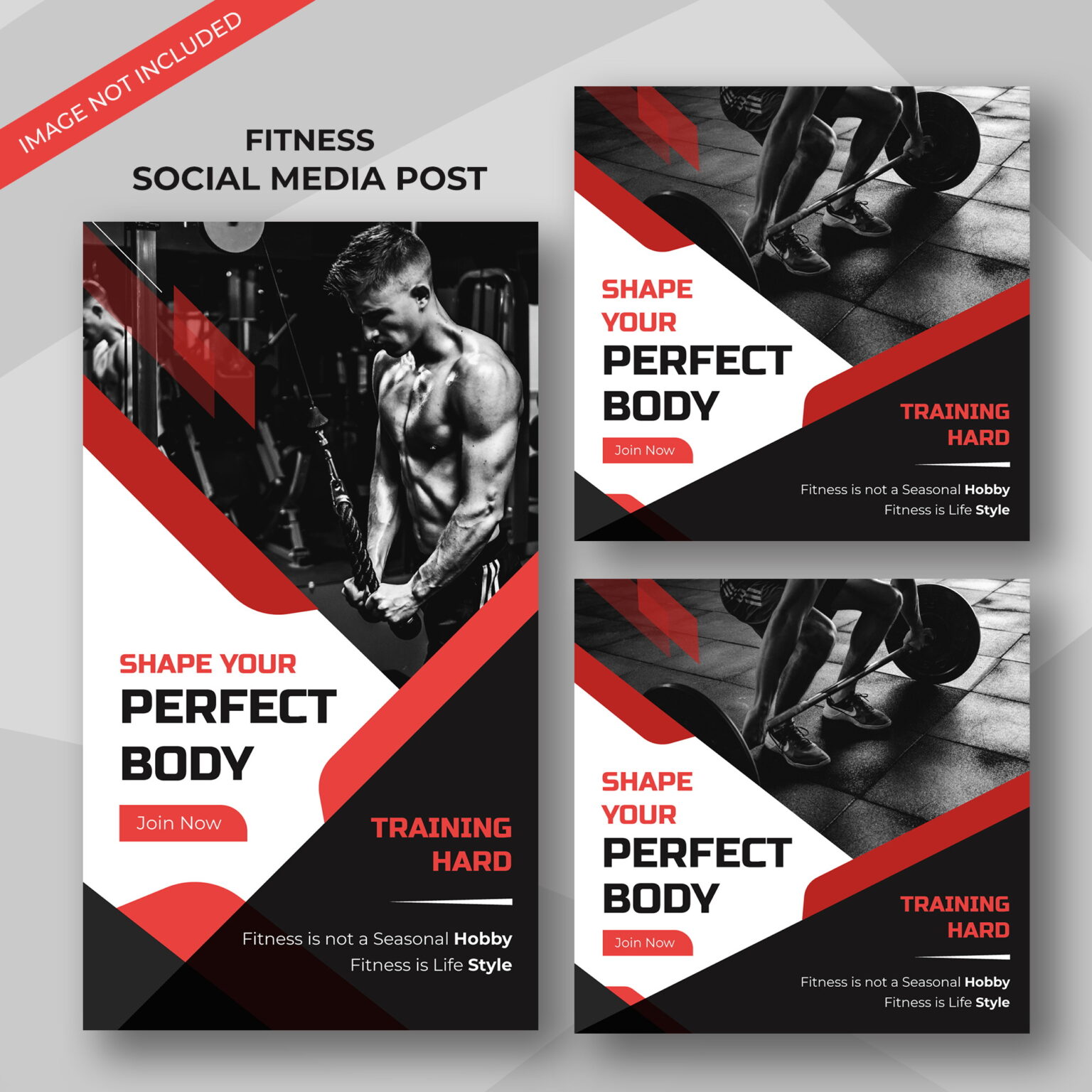Fitness GYM Banner Set for Social Media Platforms